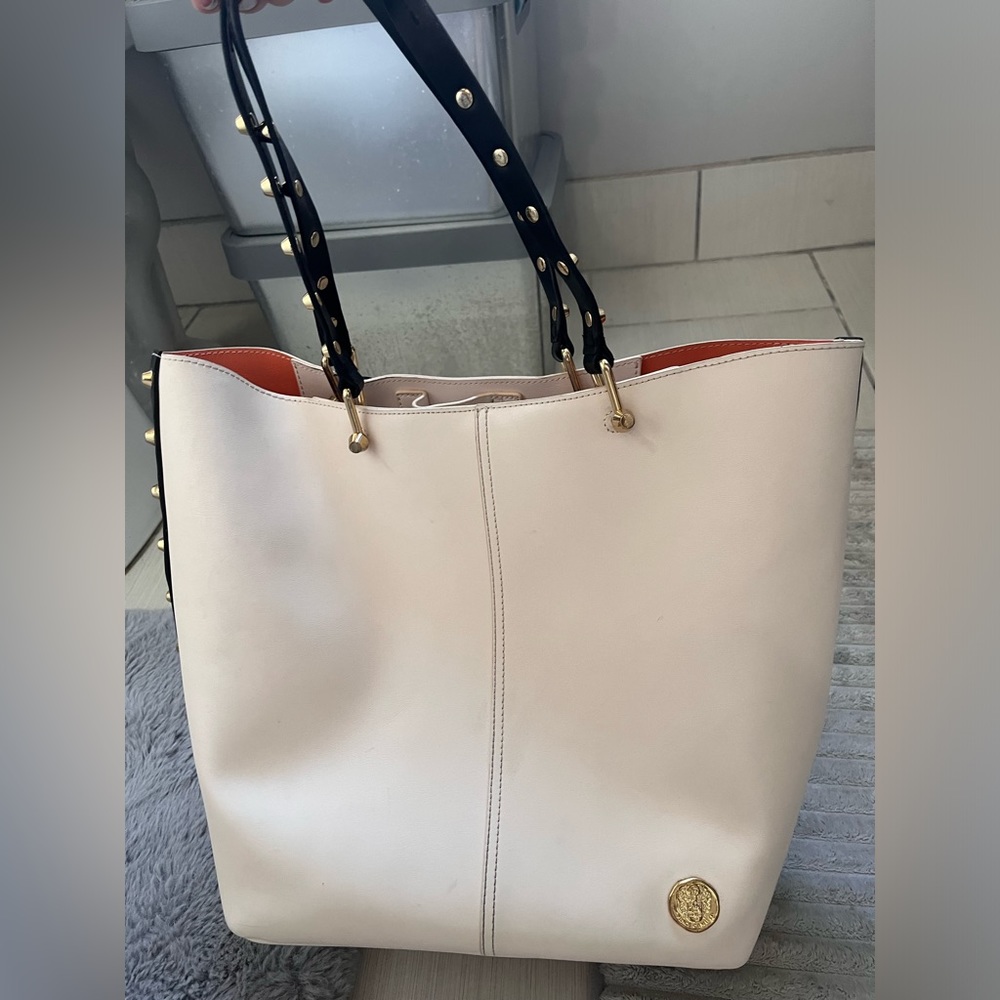 Vince Camuto Evie Tote Ivory and Black Used